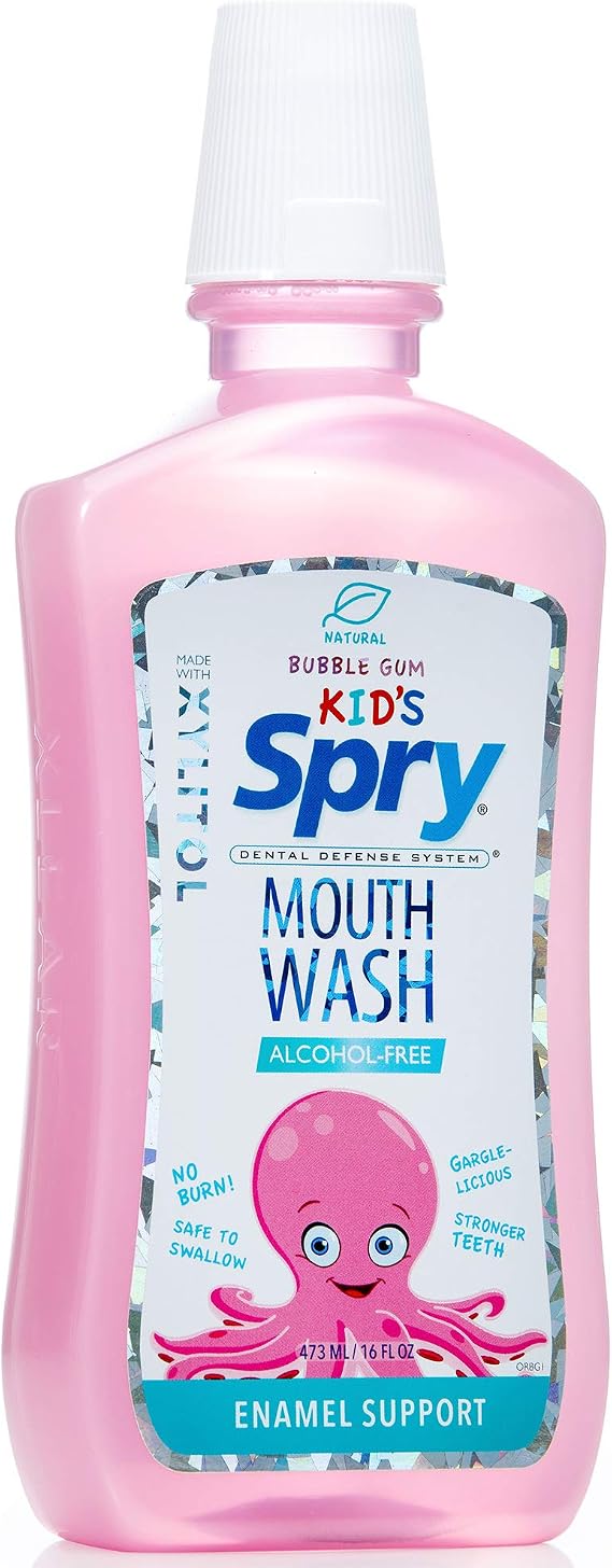 Spry Natural Kids Mouthwash with Xylitol, Bubble Gum - 16 fl oz (Pack of 1)