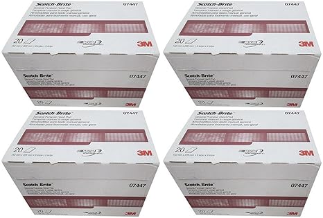 3M 07447 Scotch-Brite moNRr Maroon General Purpose Hand Pad, 20 Count (4 Pack)