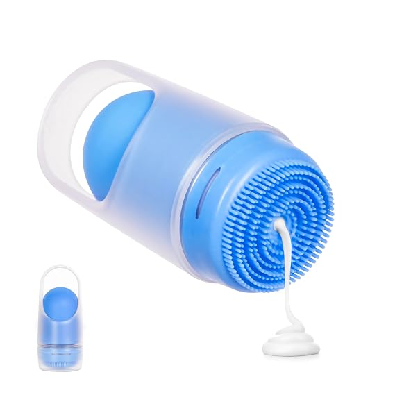 Ubbi Sunsqueeze Sunscreen Applicator, Refillable Roll On, Blue | Soft Silicone Bristles for Babies and Toddlers, Easy to Clean, TSA-Approved, Holds 3.38 Fluid Oz, Summer Essentials for Kids