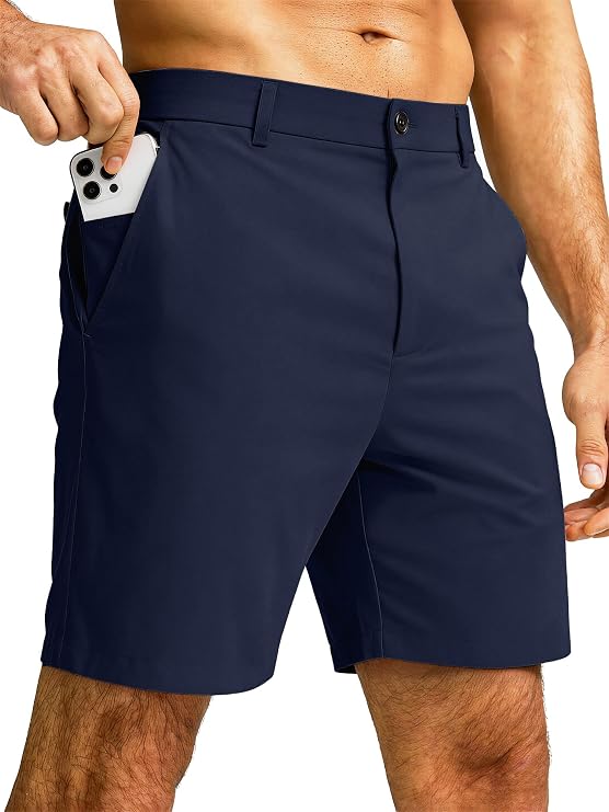 JEMLDL Men's 7" Golf Dress Shorts Stretch Casual Work Flat Front Shorts