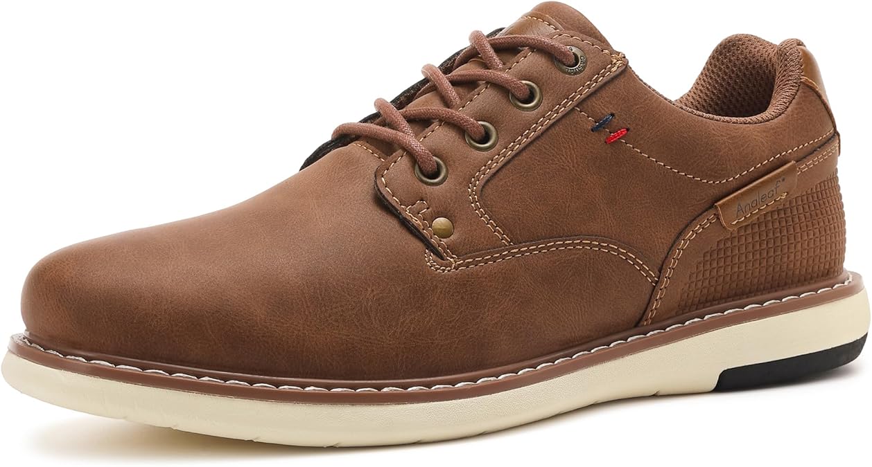 ANALEAF Men's Classic Oxford Shoes Lightweight Business Lace-Up Sneakers | Synthetic Leather Oxford, Lightweight & Wear-Resistant Outsole, Versatile Style for Suits & Jeans