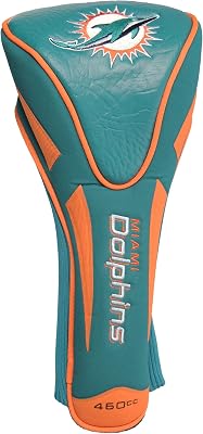 Team Golf NFL Miami Dolphins Hybrid Head Cover Hybrid Golf Club Headcover, Hook-and-Loop Closure, Velour lined for Extra Club Protection