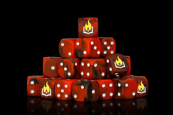 Baron of Dice Scorched Book Resin Dice - Set of 25 (Round)