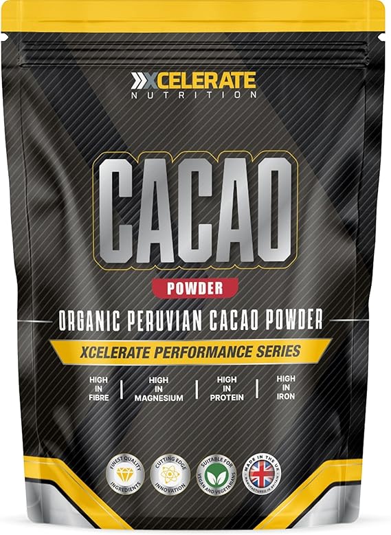 Organic Cacao Powder | Rich in Potassium & Manganese | Ideal for Hot Chocolate, Smoothies, and Baking | Pure, Vegan, Unsweetened, and Non-Alkalised | GMO-Free by XCelerate Nutrition (25g)