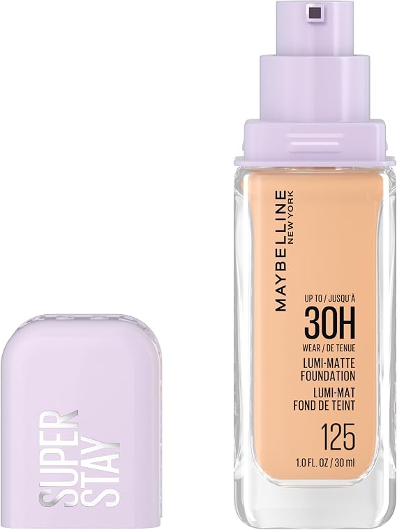 Maybelline Super Stay Lumimat Foundation Lightweight Buildable Full Coverage Foundation Makeup Up to 30 Hours Wear 125 1 Piece