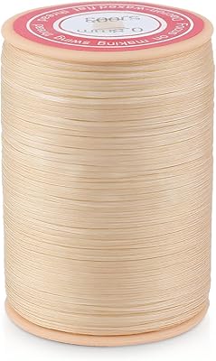 Waxed Thread Cord 260m285 Yards Leather Sewing Waxed Thread 150D16 0.8mm Waxed Linen Thread For Bookbinding Leather Craft Diy Hand Sewing Shoe Repairing Wax String Wax YarnBeige