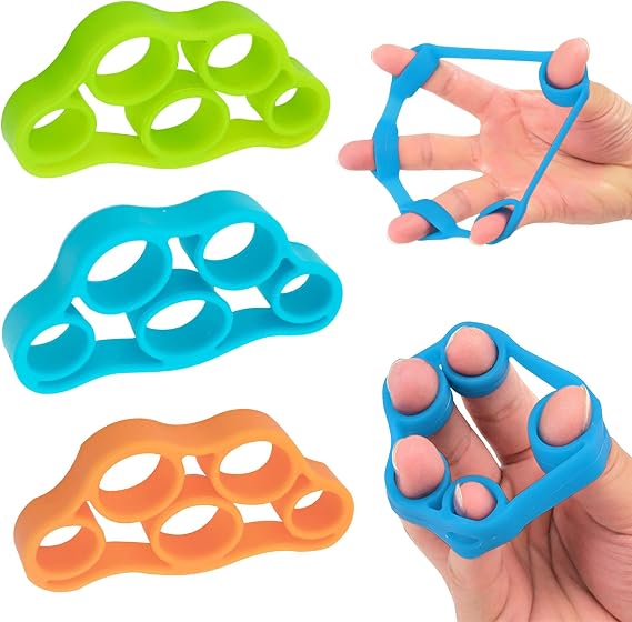 VBSYUYQ 3 Pcs Silicone Finger Strengthener for Hand Grip Training | 3 pack silicone finger strengthener 3 resistance levels for hand grip exercise daily training
