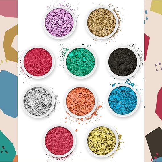 Pifito Mica Colorant Powder Light Sampler 10 Beautiful Color Dyes for Soap Making Supplies, Bath Bombs, Epoxy Resin (.25 oz ea)