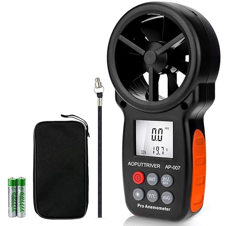 HVAC Anemometer 8-Blade CFM Air Flow Velocity Tester up to 67.1 mph