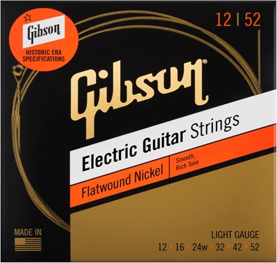Gibson Flatwound Electric Guitar Strings, Light