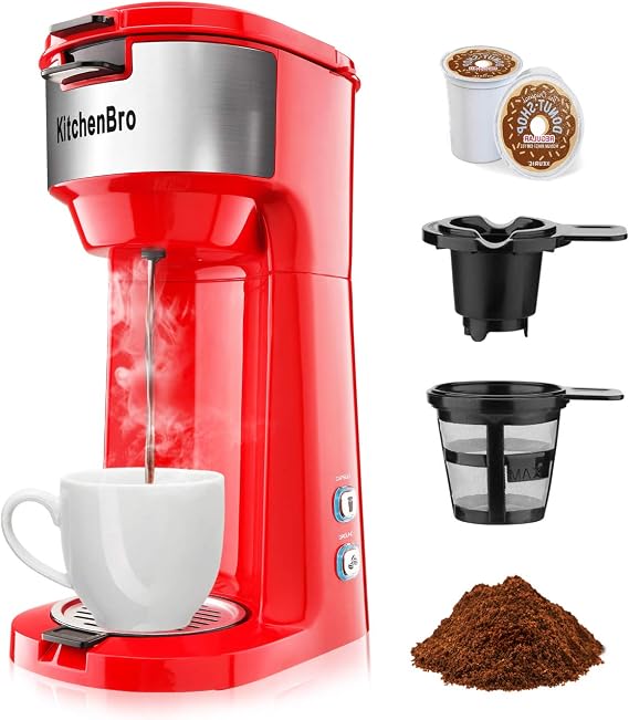 Single Serve Coffee Maker For K Cup Coffee Maker With K Cup Capsual&Ground Coffee,Small Size Single Cup Coffee Maker,Kcup Coffee Machines With