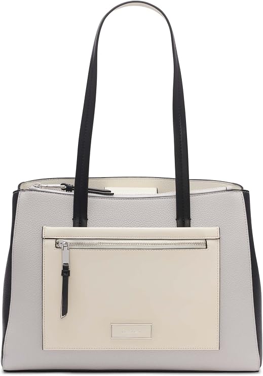 Calvin Klein Women's Hadley Tote Bag 2 in 1, Vegan Leather, 5 Pockets