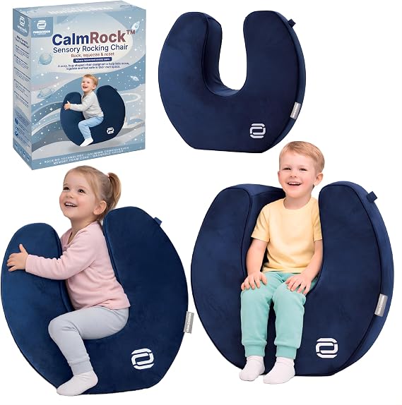 FranFusion CalmRockTM Sensory Rocking Chair Sensory Soft Squeeze Seat Calming Compression Chair for Kids with Sensory Needs, Washable Cover, Rocking Design