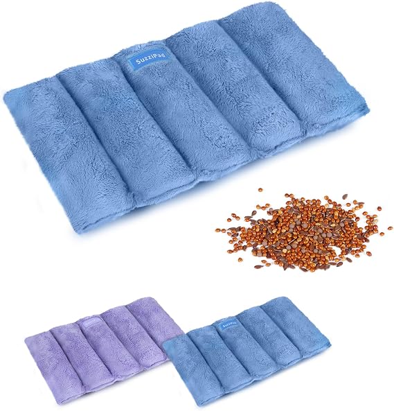 SuzziPad Microwavable Heating Pad, Cordless Moist Heat Pack, 6.5"X12", Blue