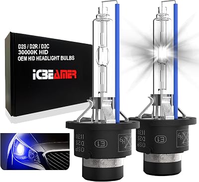 ICBEAMER D2S HID Xenon Headlight Bulbs 35W 30000K Dark Blue 3200 Lumens Extreme Color OEM Replacement for 66040 66240 85122 Pack of 2