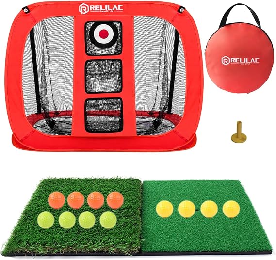 RELILAC Pop Up Golf Chipping Net - Indoor/Outdoor Golfing Target Accessories for Backyard Accuracy and Swing Practice - Gifts for Men, Dad, Husband, Women, Kid, Golfers