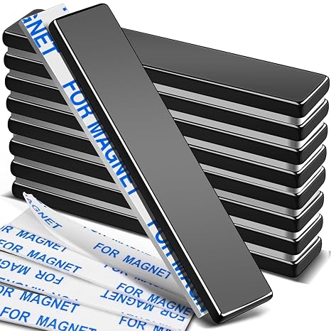 MIKEDE Strong Neodymium Magnets with Adhensive Backing 60x10x3 mm 9 Pcs