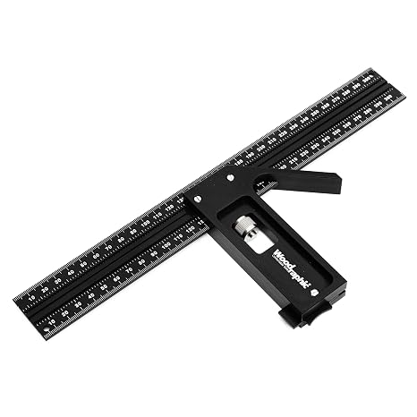 Precision Square Ruler for Measuring and Marking - Aluminum Steel Framing Tool for Professional Carpentry Use (CSR-450mm)