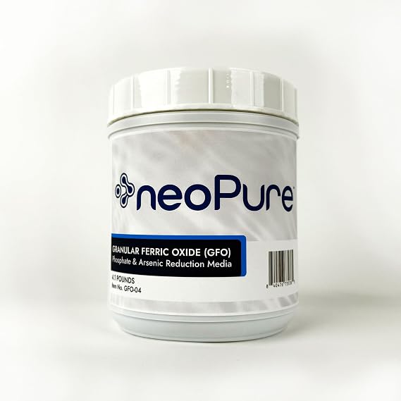 Neo-Pure GFO Granular Ferric Oxide Phosphate Removal Media for Saltwater and Freshwater Aquariums Reduces Phosphates and Improves Water Quality (4.0 lbs)