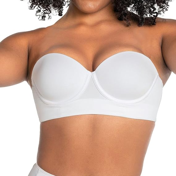 Strapless Bras for Women, Full Coverage Underwire Non-Slip Strapless Bra
