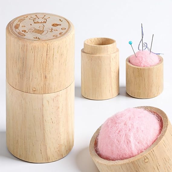 Wooden Needle Holder, Portable Needle Case Box, Sewing Needles Storage, Needles Organizer for Embroidery and Craft Essentials Supplies