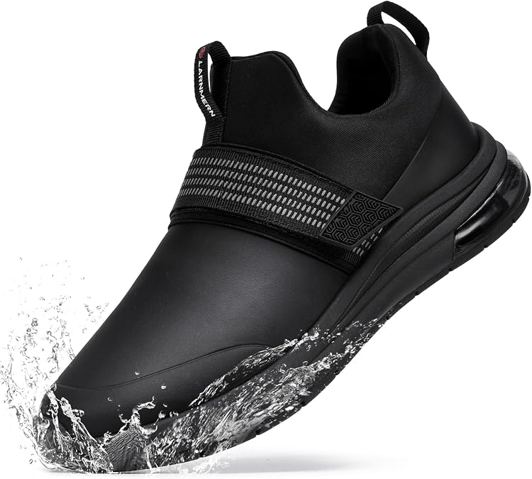 LARNMERN Non Slip Work Boots for Mens Waterproof Chef Shoes