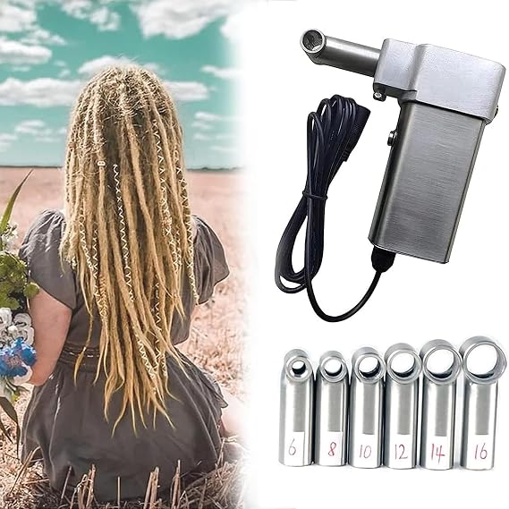 Dreadlock Tool Kit Automatic Chemical Fiber Dreadlock Machine for Locs, Instant Dreadlock Machine, Electric Dreadlock Machine for Easy Dreadlocks, 8mm
