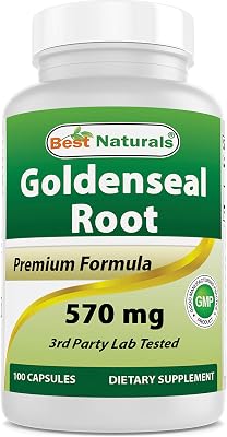 Best Naturals Goldenseal Root 570 mg Non-GMO 100 Capsules