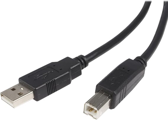 StarTech 1ft Black USB 2.0 USB-A to USB-B Cable - M/M (USB2HAB1)