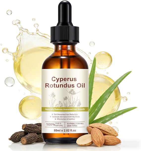 Cyperus Rotundus Oil, Cyperus Rotundus Oil for Hair Removal, Reduces Unwanted Hair Growth, Moisturizing Soothing Skin, Shrink Pores, Reducing Body Hair Growth Cypress Rotundus Oils for All Skin Types