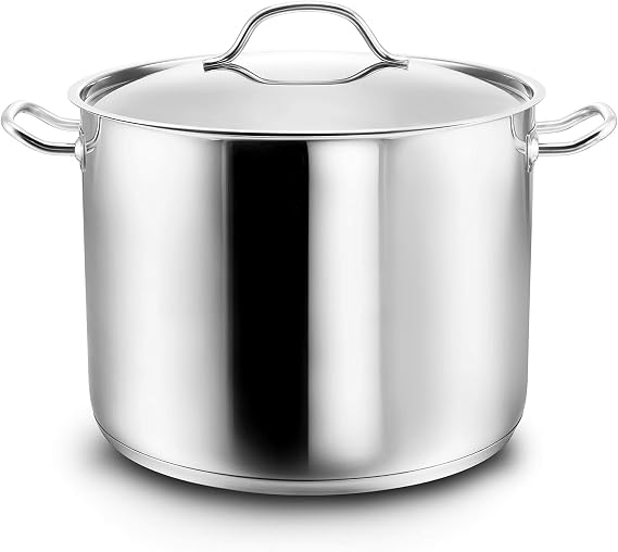 KOPF Gigantos Large Cooking Pot with Lid, Stainless Steel, Diameter 26 cm, Height 19 cm, 9.5 Litre