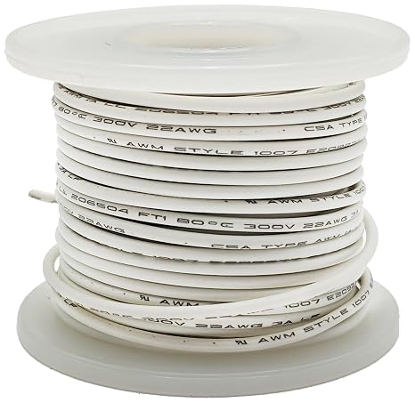 EX ELECTRONIX EXPRESS Solid Hook Up Wire - 22 Gauge, 25 Foot Spool - White (Shade May Vary)
