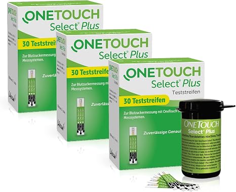 OneTouch Select® Plus – Vorteils-Paket I 90 Blutzucker-Teststreifen I kompatibel mit dem OneTouch Select® Plus Blutzuckermessgerät
