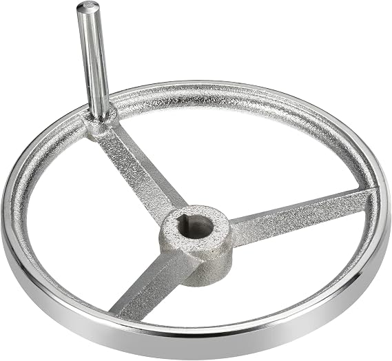 PATIKIL 200mm/8 Inch Diameter Rotary Handwheel, Cast Iron Chrome Plated with Handle for Many Types of Milling Machines and Lathes, Silver Tone