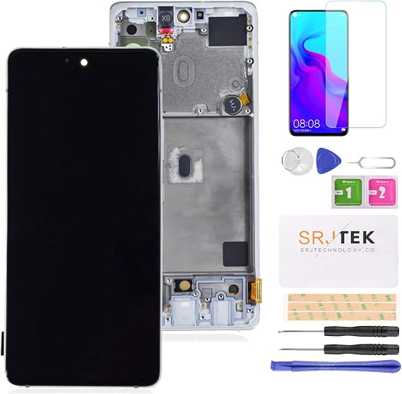 AMOLED Screen Replacement for Samsung Galaxy A51 5G A516 A516A A516B A516F OLED LCD Display Touch Screen Digitizer with Frame Assembly (White)