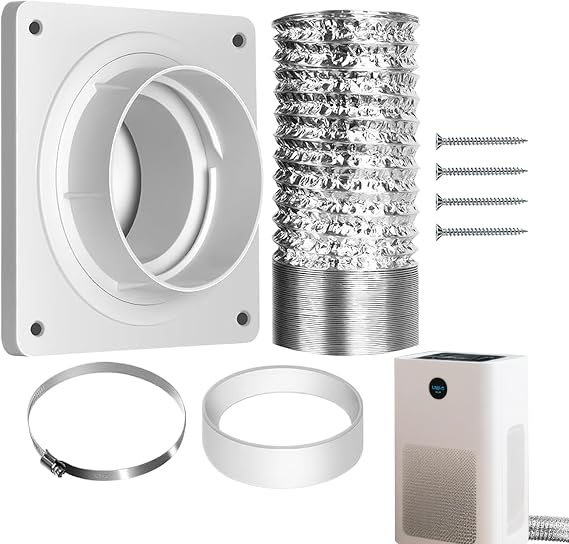 Portable Air Conditioner Window Kit - Portable Air Conditioner Exhaust Hose Kit, Adjustable Adapter Panel Summer Cooling Ventilation Duct for Home, Dorm, Room, Apartment, Bathroom, Garage