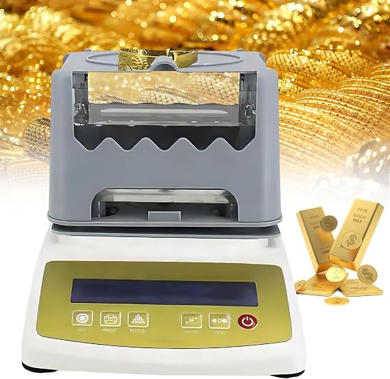Electronic Gold Tester, Digital Gold Purity Tester Meter with 0.001g/Cm³ Accuracy, Gold Purity Content Detector, Precious Metal Analyzer with Lcd Display 600K