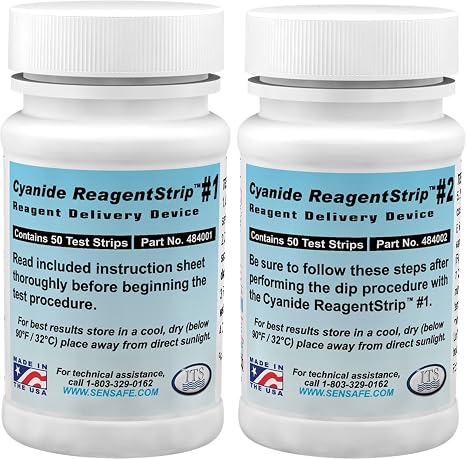 Industrial Test Systems eXact 484003 Cyanide ReagentStrip Test Kit, 2 Minutes Test Time, 0.05-200 ppm Range (Pack of 50)