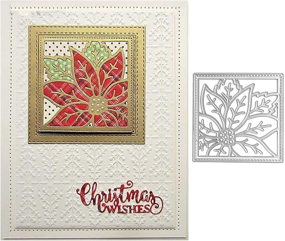 Square Frame Dies for Card Making Rectangular Flower Frame Metal Cutting Dies for DIY Scrapbooking Paper Crafting Handmade Crafts Embossing Stencil Die Cuts Punch Template Molds Arts Projects