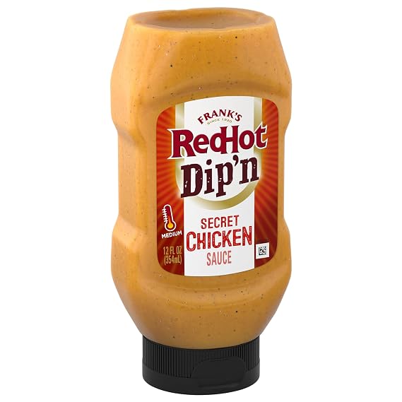Frank's RedHot Dipping Sauce, Secret Chicken, Creamy, Tangy, Smoky Flavor, No Mess, For Chicken Tenders, French Fries, Sandwich Spread, and More, 12 fl oz