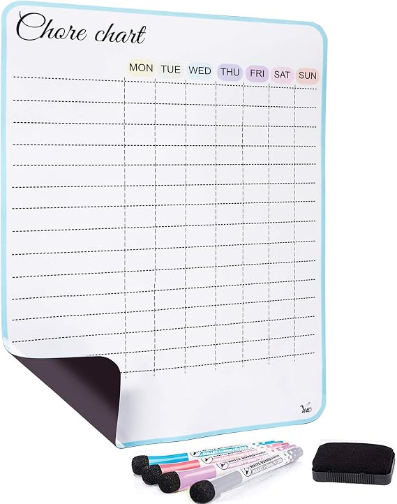 14x11 inch Chore Chart - Chore Chart for Kids Multiple Kids - Chore Board - Chore Chart for Adults - Kids Chore Chart, Magnetic Chores Chart for Kids - Chore List