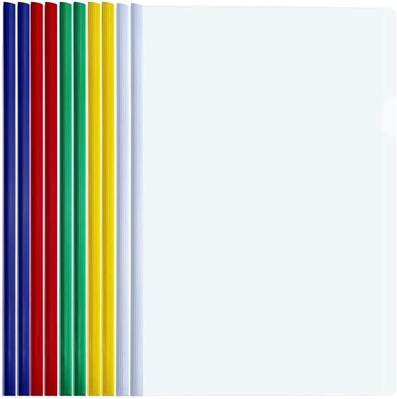 10pcs A4 Clear Clip Bar Files Report Project Presentation Slide Binder Folders (A4-10Pcs)