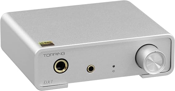 Topping DX1 Mini Stereo DAC Headphone Amplifier AK4493S 384kHz/32bit DSD256 280mW x2 Discrete LNRD HiFi Amp with 2 Gains Home Audio Silver