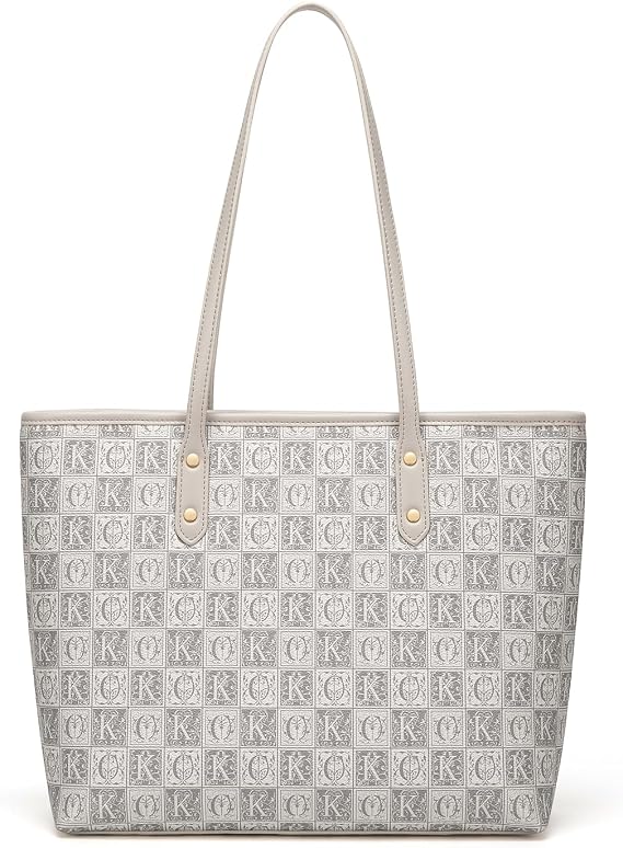 Large Work Tote Bag for Women, Leather Shoulder Bag with Zipper | Water-Resistant Shoulder Bag, Crossbody Leather Tote Bag, Large Capacity for School Travel College Office