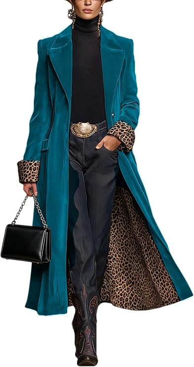 Blazers for Women Oversized Long Velvet Blazers Casual Coat Winter