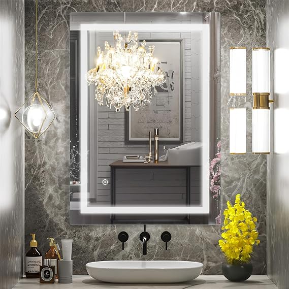LED Bathroom Mirror 70 x 90 cm Bathroom Mirror with Lighting Touch [Energy Class E]