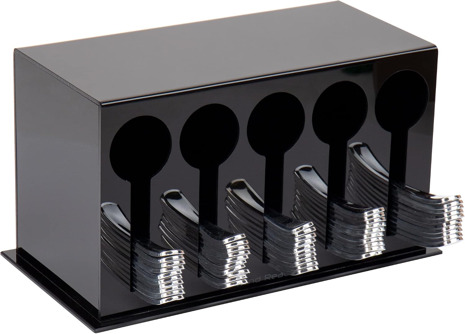 Mind Reader Utensil Dispenser, Silverware Organizer, Plastic Fork and Spoon Dispenser, Kitchen, 11 L x 5.75 W x 6 H, Black