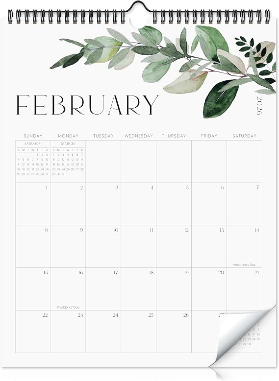 Aesthetic 2026 Wall Calendar - Runs Until December 2026 - The Perfect Large Modern Greenery Calendar Planner for Easy Organizing