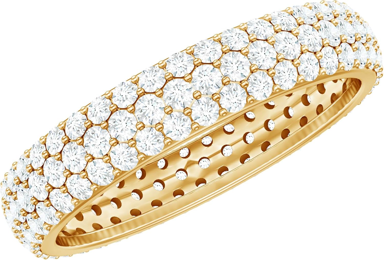 Certified Moissanite Wedding Anniversary Band, D-Vs1 Quality, Moissanite Eternity Ring - Ready To Gift