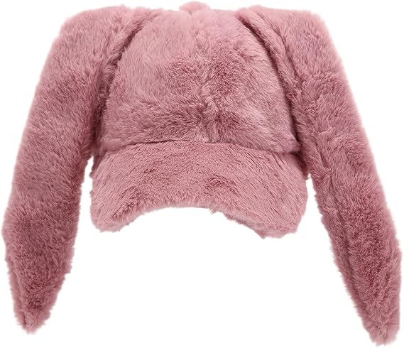 YEKEYI Bunny Baseball Cap Hip-hop Long Rabbit Ears Hats Cute Girl Hat Plush Cap
